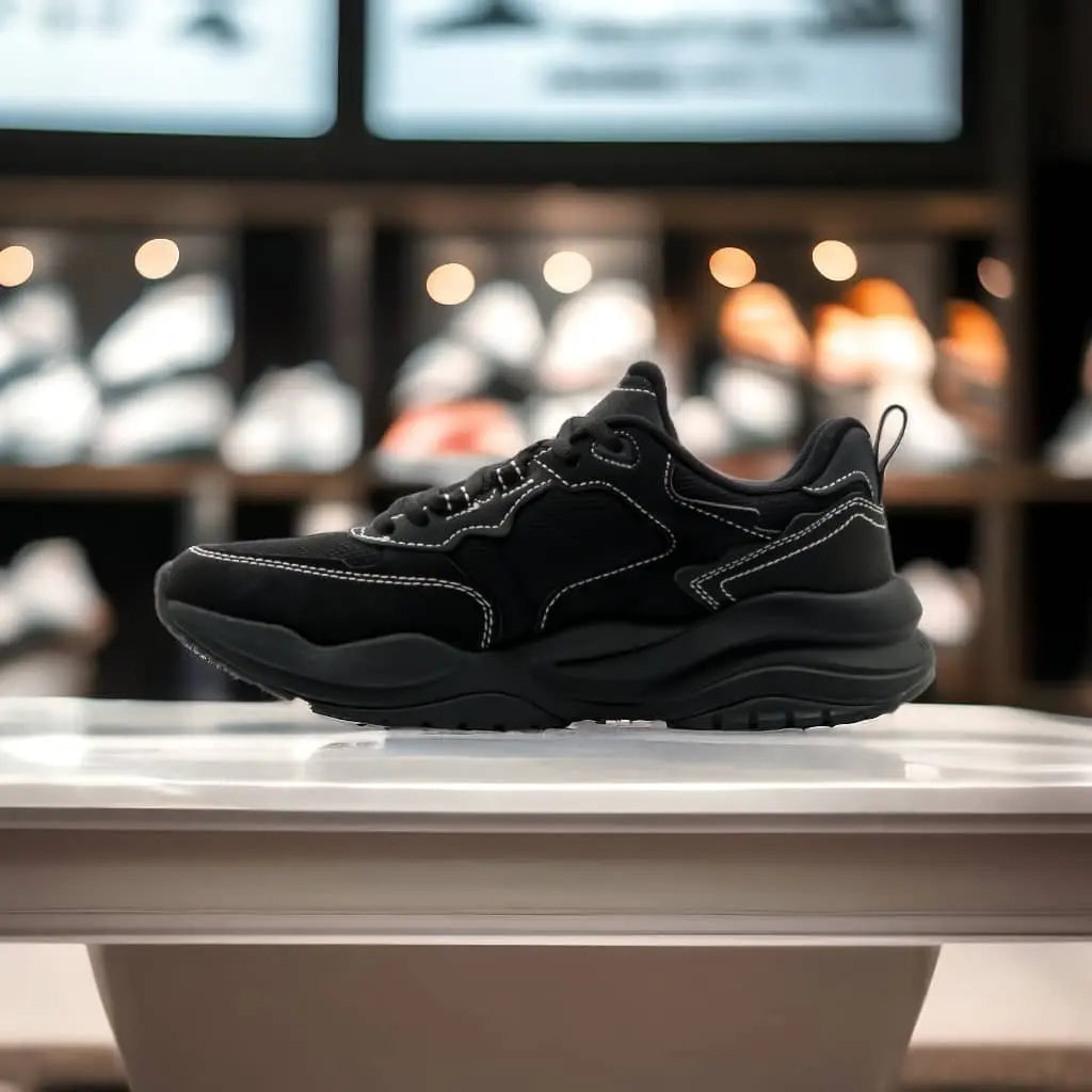 ET44567E-Y291	Retro Casual Shoes	ALL BLACK - 213.PEAK